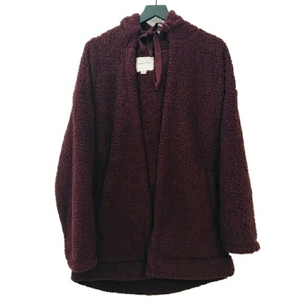 New! American Eagle Fuzzy Sherpa Hooded Oversized Teddy Longline Cardigan Jacket
